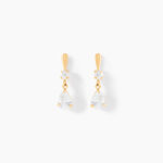 Boucles D'oreilles Pendantes Ernst Goutte Or Jaune Oxyde De Zirconium - Boucles d'oreilles pendantes Femme | Histoire d&rsquo;Or