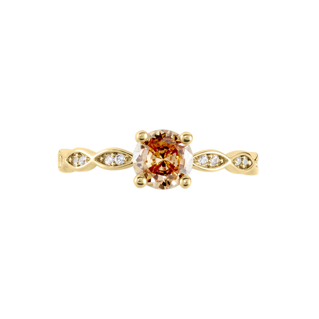 Bague Kurt Plaqué Or Jaune Oxyde De Zirconium - Bagues solitaires Femme | Histoire d’Or