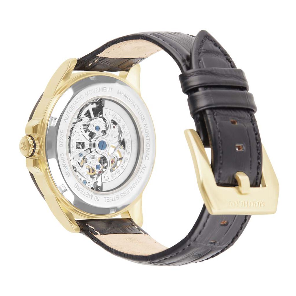 Montre Montignac Round Automatique Noir - Montres Homme | Histoire d’Or