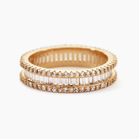 Bague Plaqu&eacute; Or Gallez Oxydes De Zirconium - Bagues avec pierre Femme | Histoire d&rsquo;Or