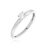 Bague Solitaire Flora Or Blanc Diamant - Bagues solitaires Femme | Histoire d&rsquo;Or