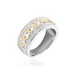 Bague Rome Argent Bicolore Oxyde De Zirconium - Bagues avec pierre Femme | Histoire d&rsquo;Or