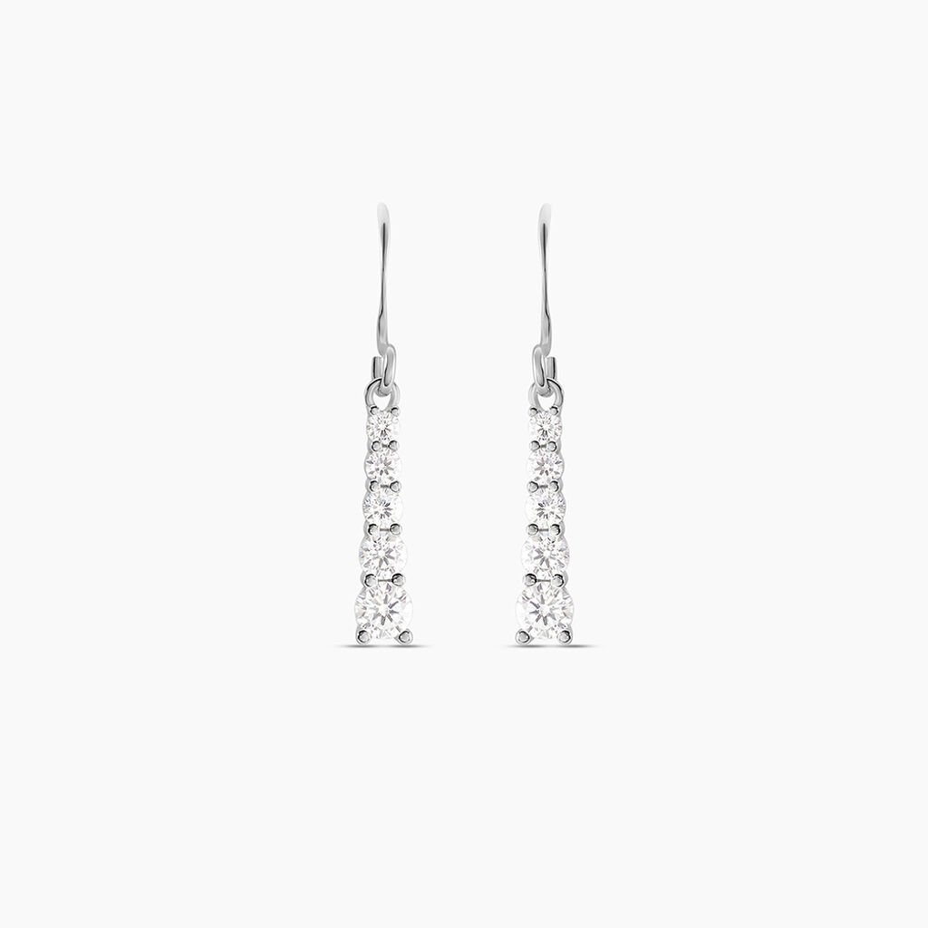 Boucles D'oreilles Pendantes Argent Blanc Henriet Oxyde De Zirconium - Boucles d'oreilles fantaisie Femme | Histoire d’Or