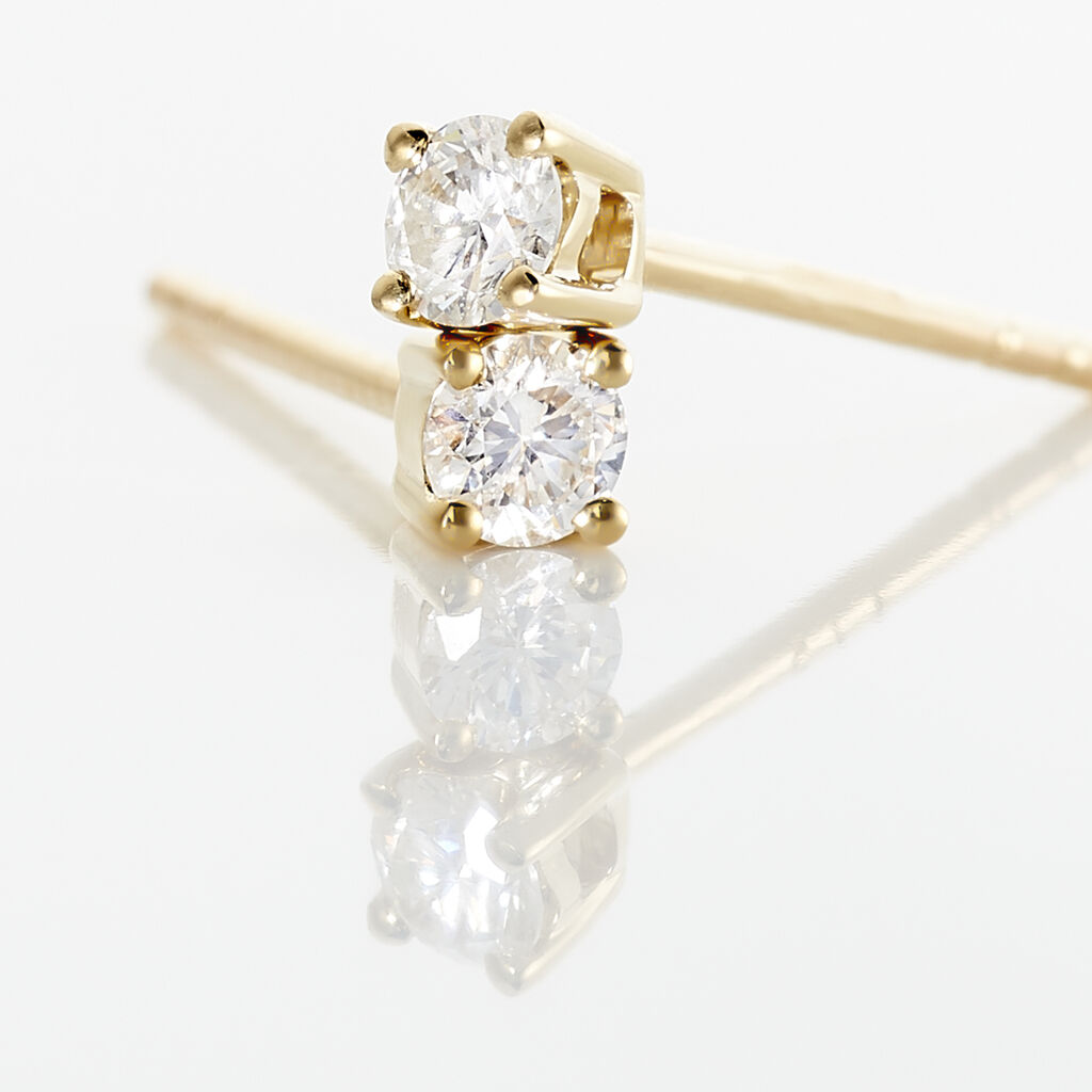 Boucles D'oreilles Puces Victoria Or Jaune Diamant - Clous d'oreilles Femme | Histoire d&rsquo;Or