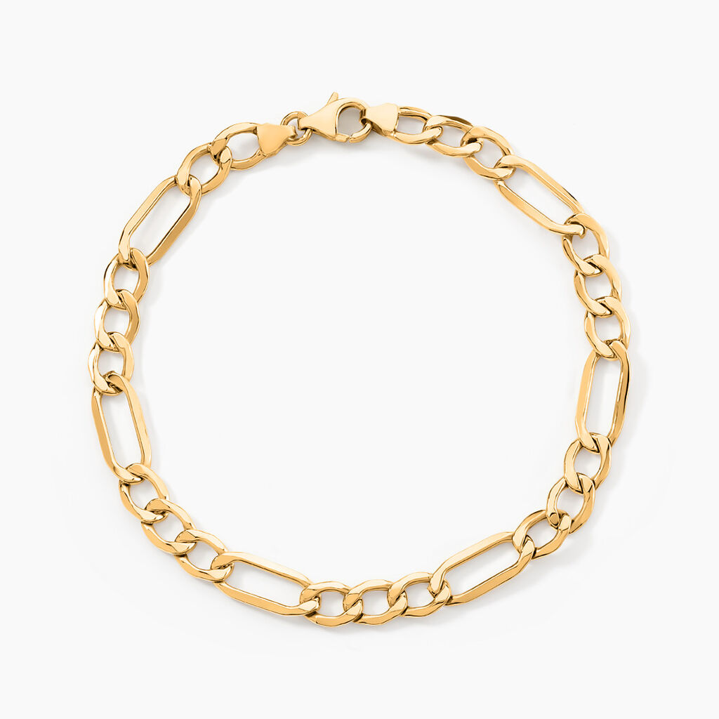 Bracelet Or Jaune Maille Alternée - Bracelets chaîne Homme | Histoire d’Or