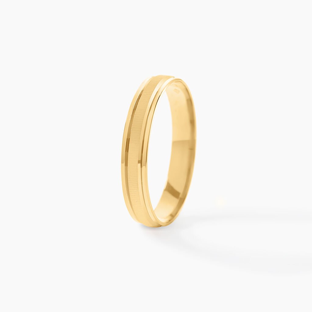 Alliance Mat Et Brillant Ruban Plat Or Jaune - Alliances Unisex | Histoire d’Or