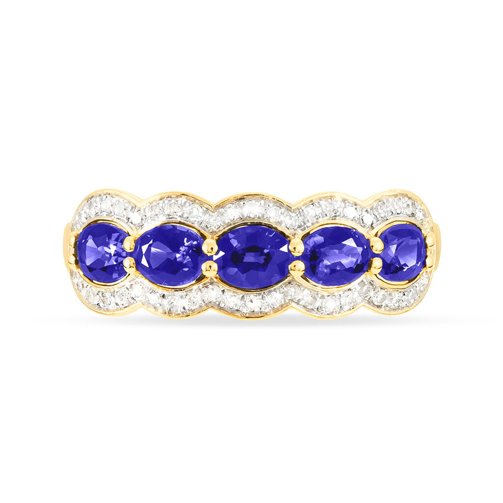 Bague Margaux Or Jaune Tanzanite Et Diamant - Bagues avec pierre Femme | Histoire d’Or