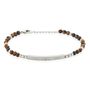Bracelet Identité Acier Blanc Boules Sebastino œil De Tigre