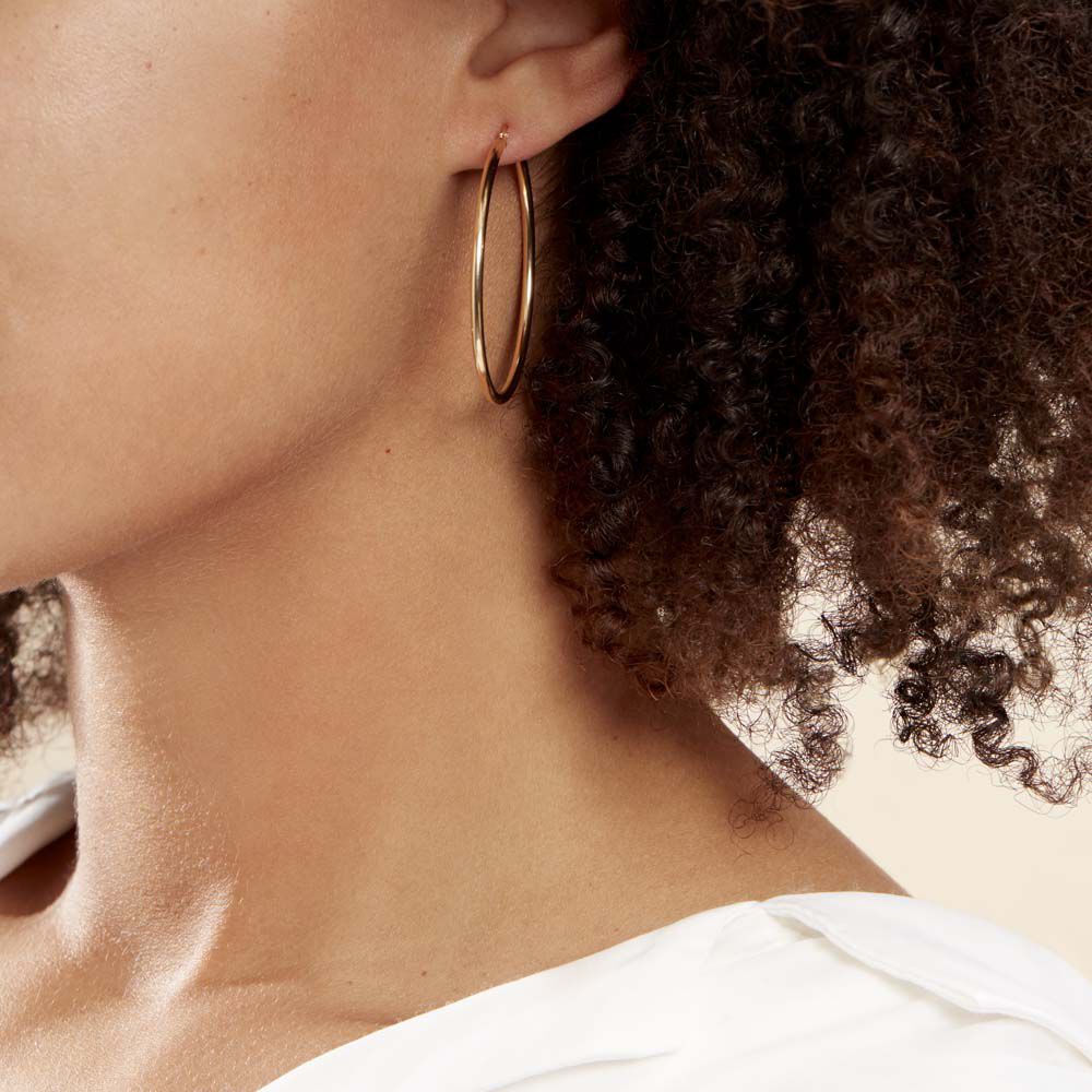 Boucles d oreilles creoles Or Sans pierre Rond Jaune 375 1000 B3OFJW09950 Histoire d Or