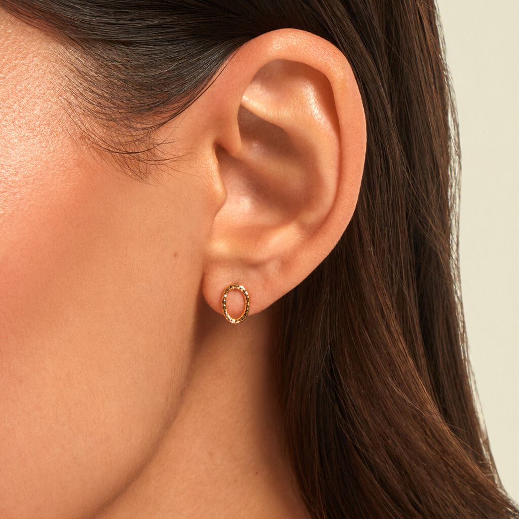 Boucles D'Oreilles Puces Aleria Plaqu&eacute; Or Jaune - Boucles d'oreilles fantaisie Femme | Histoire d&rsquo;Or