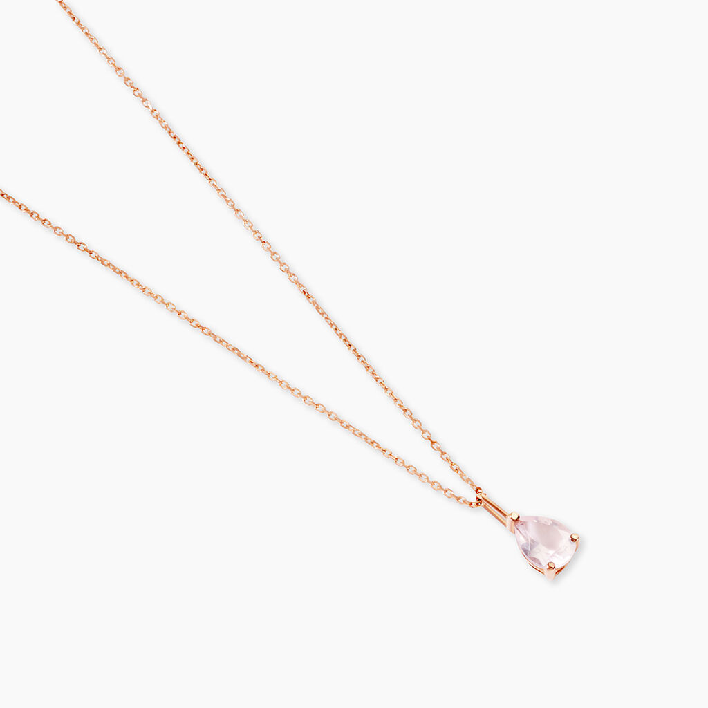 Collier Goutte Or Rose Quartz - F&ecirc;te des m&egrave;res Femme | Histoire d&rsquo;Or