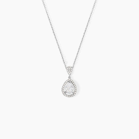 Collier Argent Blanc Zelie Oxyde De Zirconium - Colliers Femme | Histoire d&rsquo;Or