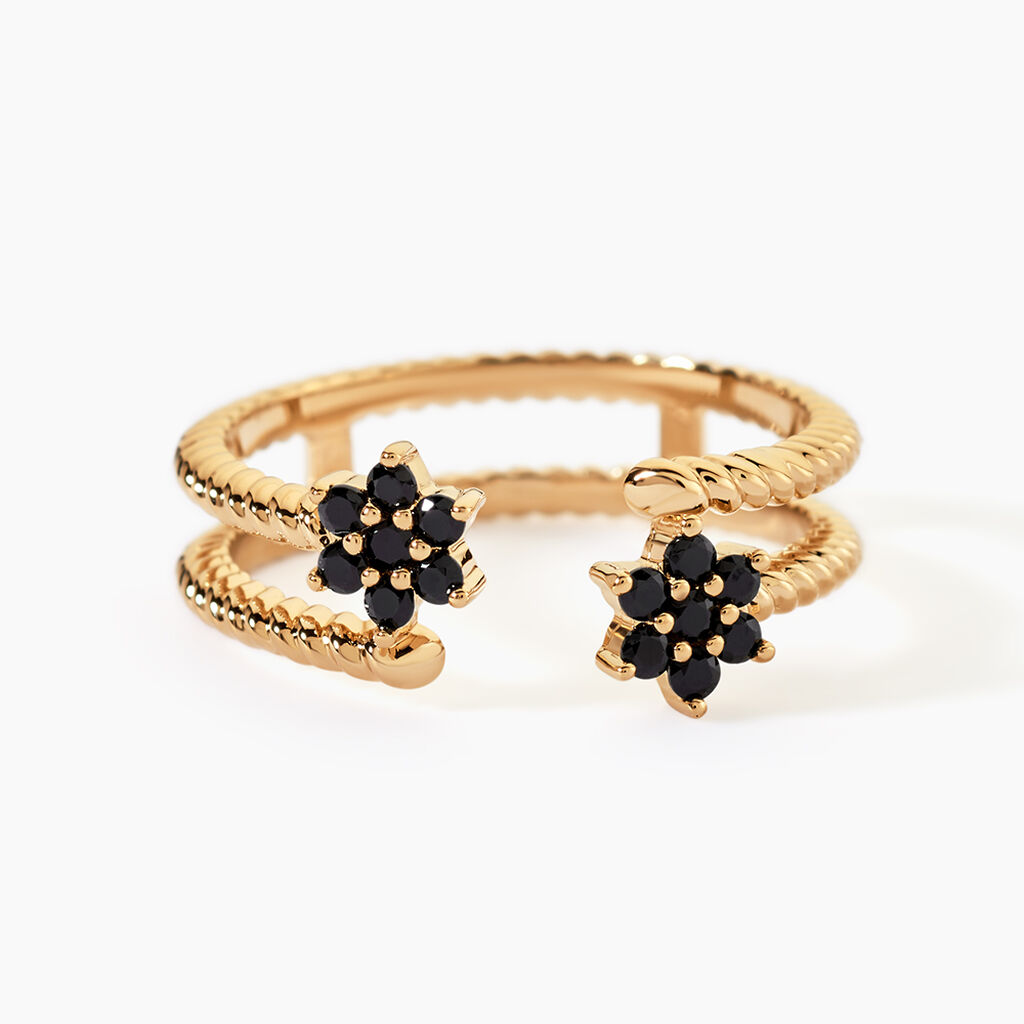 Bague Midnight Royalty Plaqu&eacute; Or Jaune Pierre De Synth&egrave;se - Bagues avec pierre Femme | Histoire d&rsquo;Or