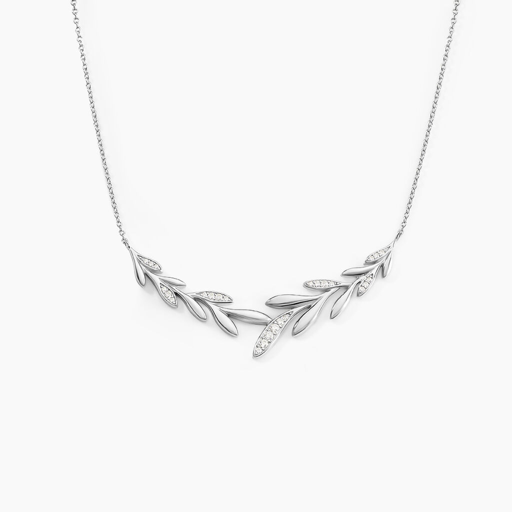 Collier Andeol Argent Blanc Oxyde De Zirconium - Colliers fantaisie Femme | Histoire d’Or