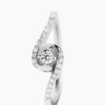 Bague Vrille Accompagnee Or Blanc Diamant - Bagues solitaires Femme | Histoire d&rsquo;Or