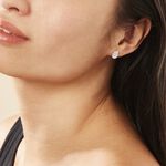 Boucles D'oreilles Puces Argent Blanc Tricoria Oxydes De Zirconium - Boucles d'oreilles fantaisie Femme | Histoire d&rsquo;Or