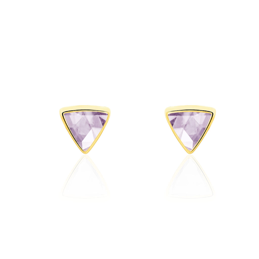 Boucles D'oreilles Puces Juliete Or Jaune Amethyste - Clous d'oreilles Femme | Histoire d’Or