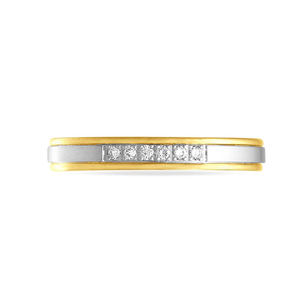 Alliance Serti Grains Or Bicolore Diamant - Alliances Femme | Histoire d’Or