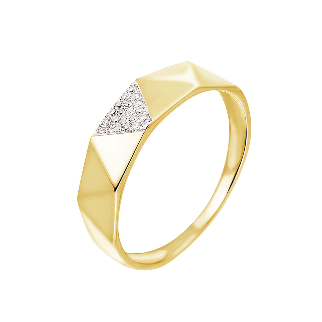 Bague Lizia Or Jaune Diamant - Bagues avec pierre Femme | Histoire d’Or