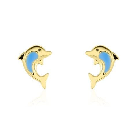 Boucles D'oreilles Puces Mael Dauphin Or Jaune - Clous d'oreilles Enfant | Histoire d’Or