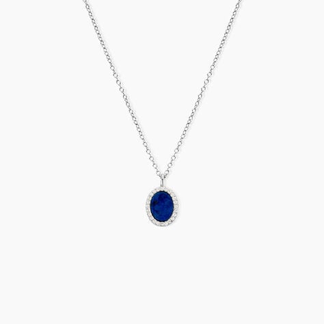 Collier Margot Argent Blanc Lapis Lazuli Oxyde De Zirconium -  Femme | Histoire d&rsquo;Or