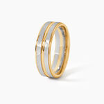 Alliance Givree Ruban Plat Or Bicolore - Alliances Unisex | Histoire d&rsquo;Or