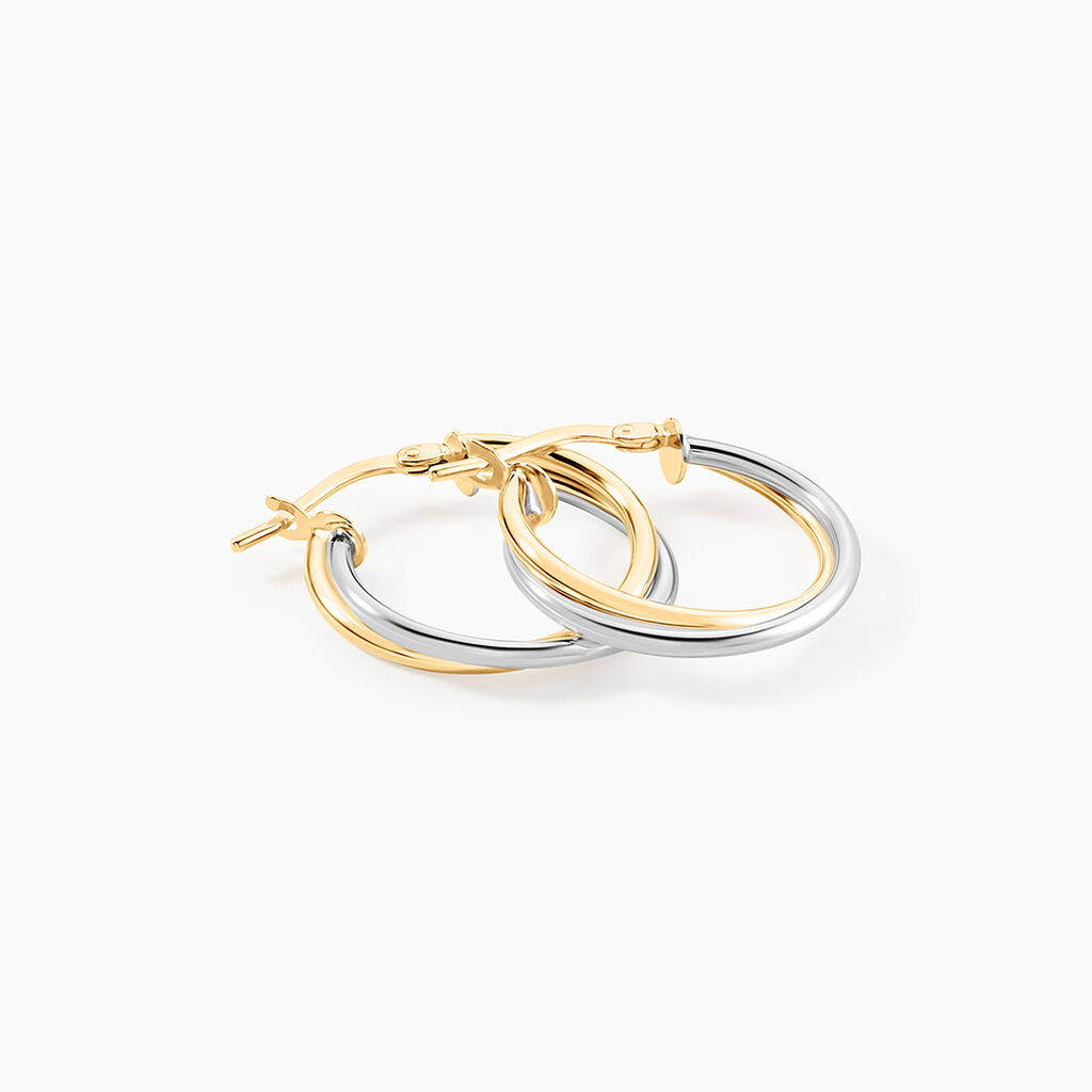 Cr&eacute;oles Tita Or Bicolore - Boucles d'oreilles cr&eacute;oles Femme | Histoire d&rsquo;Or