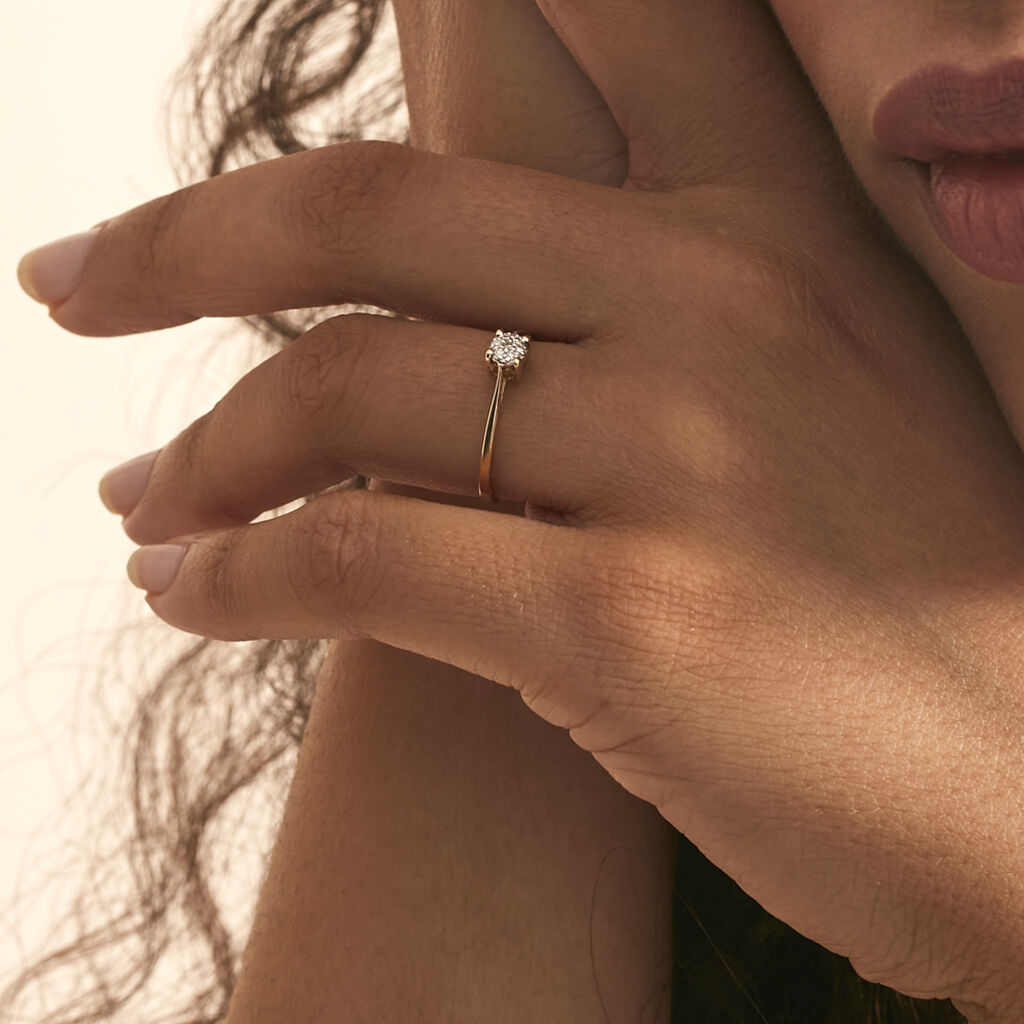 Bague Sandrine Or Jaune Diamant - Bagues avec pierre Femme | Histoire d’Or