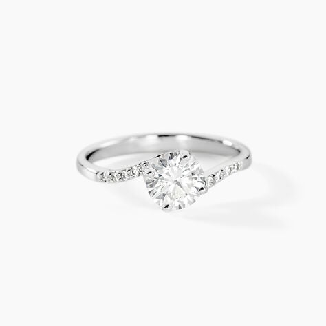 Bague Solitaire Maelane Argent Blanc Oxyde De Zirconium - Bagues solitaires Femme | Histoire d&rsquo;Or