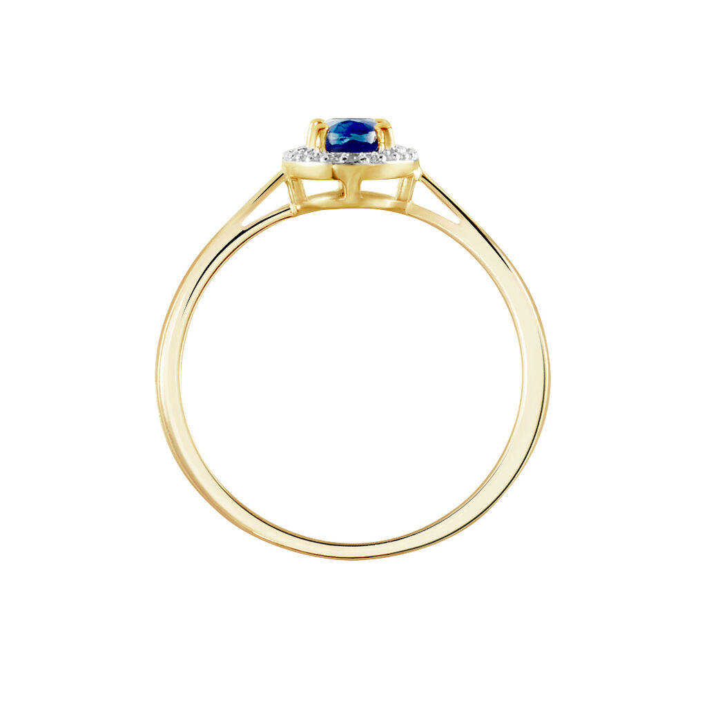 Bague Or Jaune Goulwen Saphir Ovale Et Diamants - Bagues solitaires Femme | Histoire d&rsquo;Or