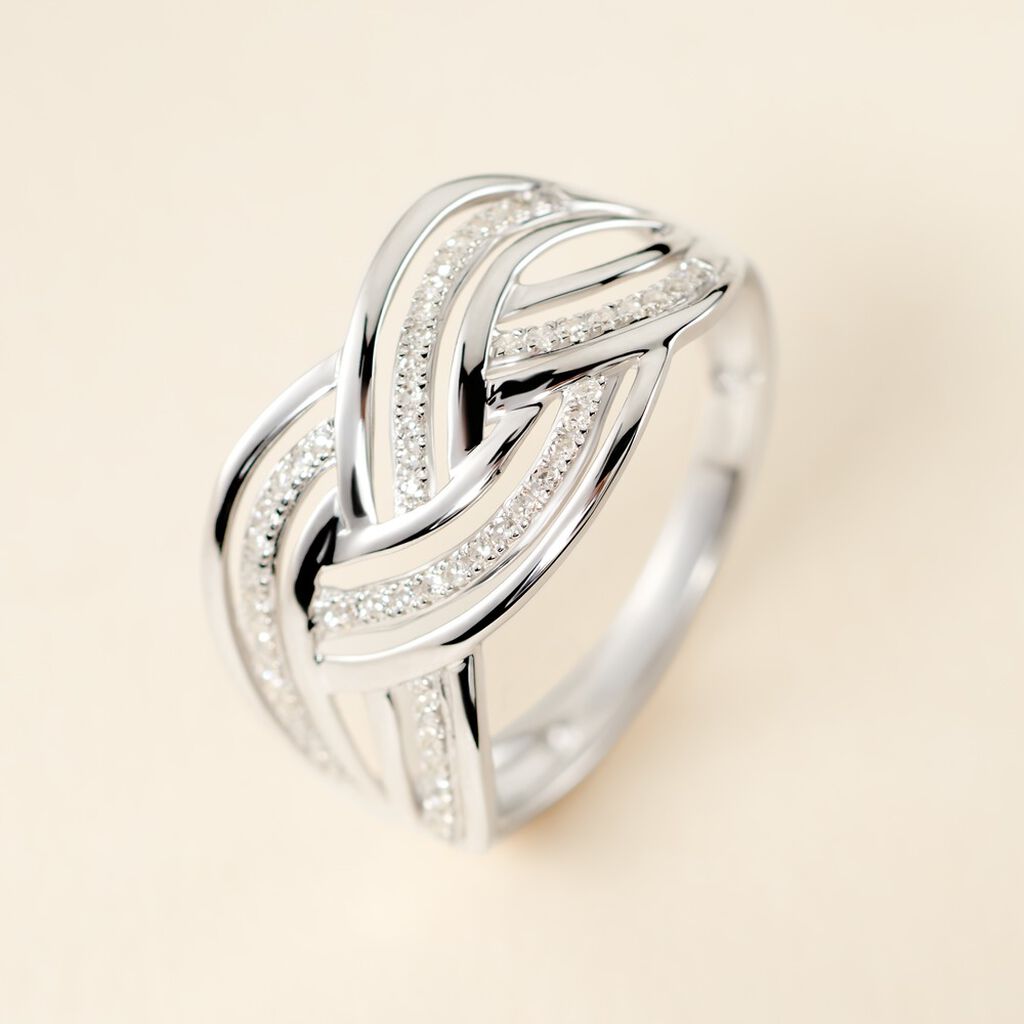 Bague Leopoldine Or Blanc Diamant - Bagues avec pierre Femme | Histoire d’Or