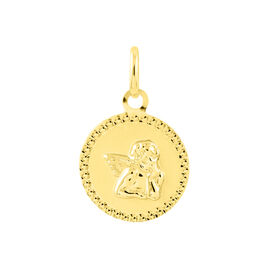 Pendentif Ange Rond Cisele Or Jaune - Pendentifs Baptême Famille | Histoire d’Or