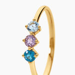 Bague Joanne Argent Dor&eacute; A L'Or 750/1000 Topaze Am&eacute;thyste - Bagues avec pierre Femme | Histoire d&rsquo;Or