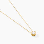 Collier Columbine Or Jaune Oxyde De Zirconium Blanc - Colliers Femme | Histoire d&rsquo;Or