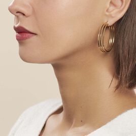 Créoles Adel Acier Jaune - Boucles d'oreilles créoles Femme | Histoire d’Or