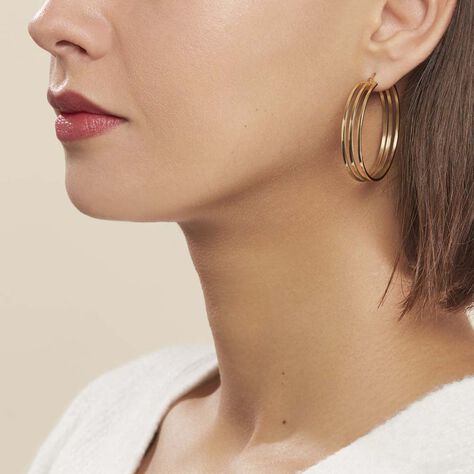 Créoles Adel Acier Jaune - Boucles d'oreilles créoles Femme | Histoire d’Or