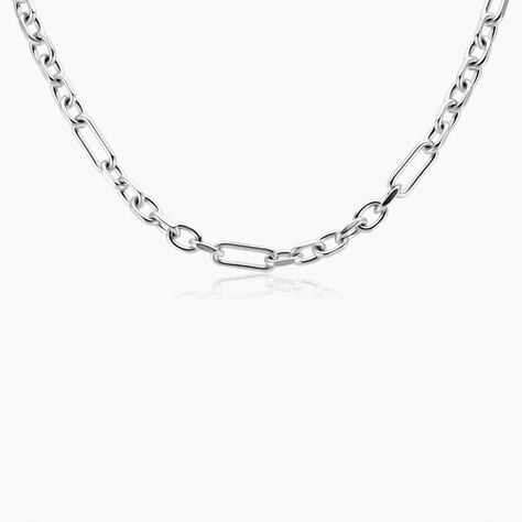 Collier Maille Palerme Acier Blanc - Chaines Homme | Histoire d’Or