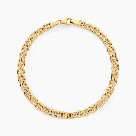 Bracelet Capucin Or Jaune Maille Marine Plate - Bracelets cha&icirc;ne Femme | Histoire d&rsquo;Or