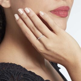 Demi-alliance  Eloise Platine Blanc Diamant - Bagues avec pierre Femme | Histoire d’Or