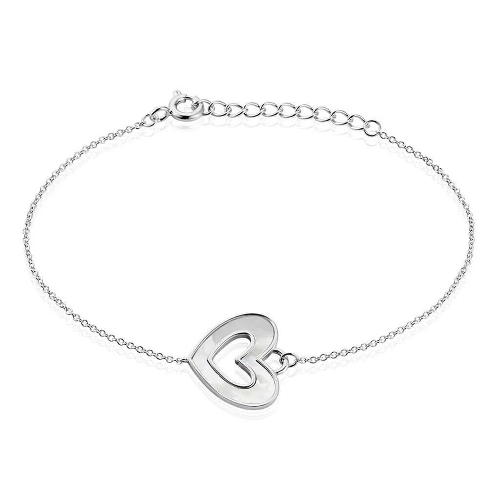 Bracelet Clarity Argent Blanc Nacre - Bracelets Coeur Femme | Histoire d’Or