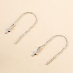 Boucles D'oreilles Pendantes Gaiana Argent Blanc - Boucles d'oreilles fantaisie Femme | Histoire d&rsquo;Or