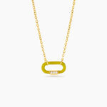 Collier Infini Pop Argent Jaune Oxyde De Zirconium - Colliers Infini Femme | Histoire d&rsquo;Or