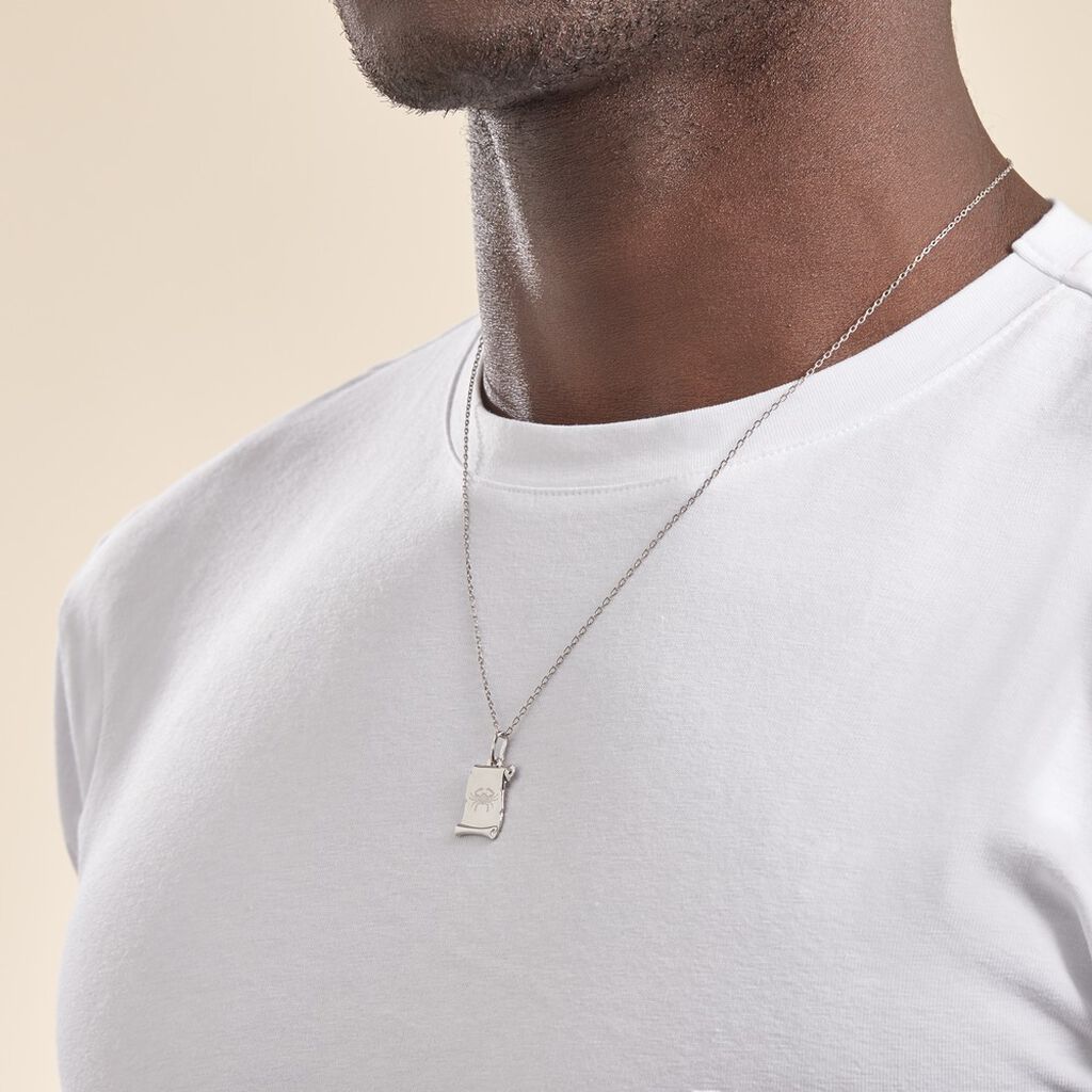 Pendentif Zodiaque Parchemin Argent Blanc - Pendentifs Zodiaque Famille | Histoire d’Or