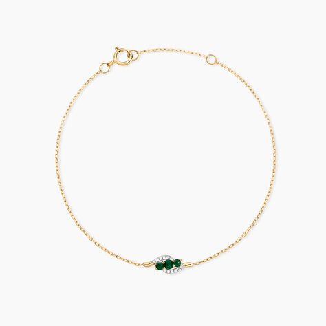 Bracelet Trinitie Or Jaune Emeraude Diamant - Bracelets Femme | Histoire d&rsquo;Or