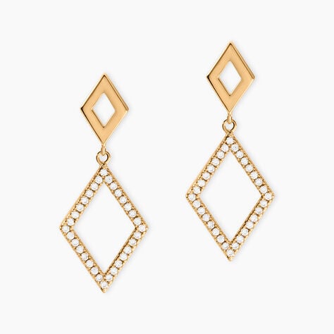 Boucles D'oreilles Brody Plaqu&eacute; Or Jaune Oxydes De Zirconium - Boucles d'oreilles fantaisie Femme | Histoire d&rsquo;Or