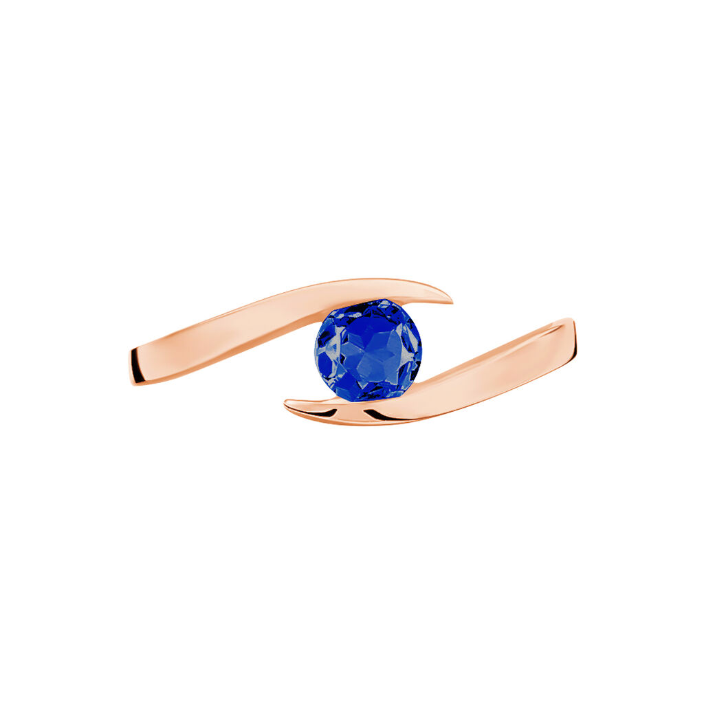 Bague Tiphaine Or Rose Saphir - Bagues solitaires Femme | Histoire d’Or