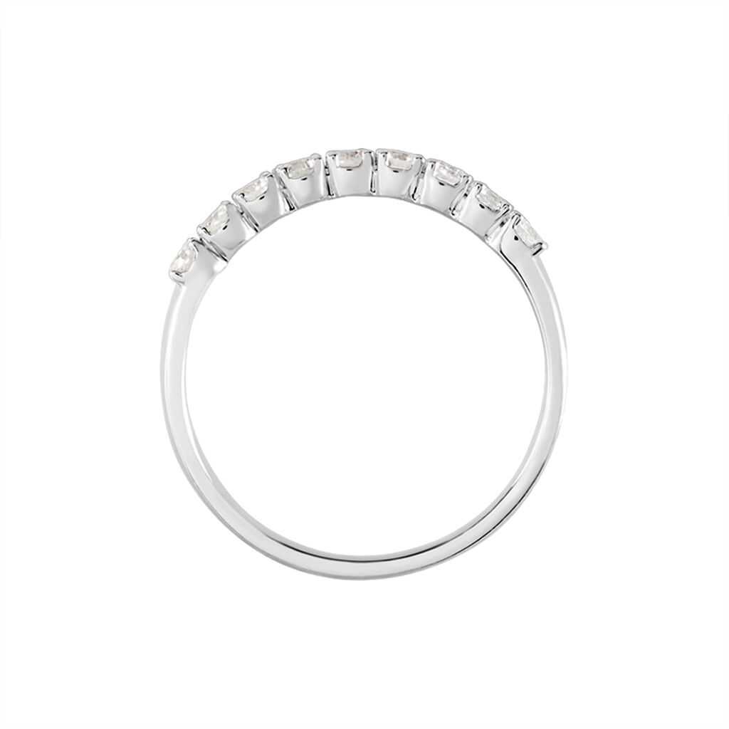 Demi-alliance Or Blanc  Eloisa Diamant Synthetique - Alliances Femme | Histoire d’Or