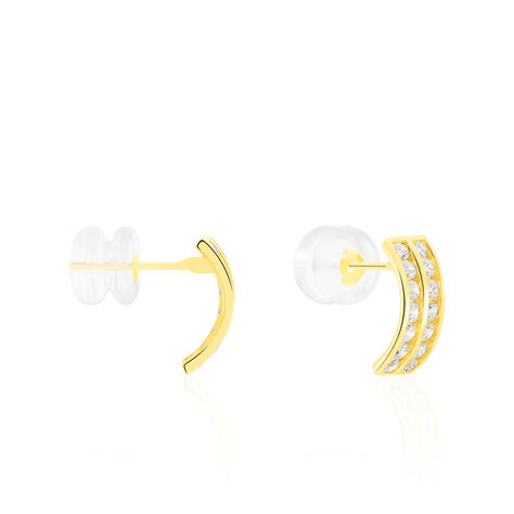 Boucles D'oreilles Jacobee Rondes Or Jaune Oxyde De Zirconium - Boucles d'oreilles créoles Femme | Histoire d’Or
