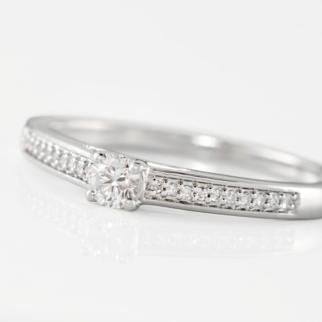 Bague Finella Platine Blanc Diamant - Bagues solitaires Femme | Histoire d&rsquo;Or