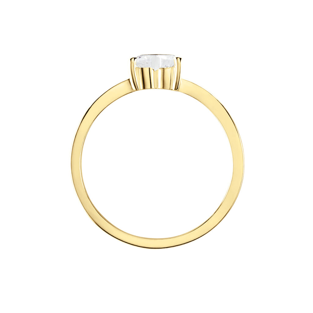 Bague Solitaire Or Jaune Idelle Oxyde De Zirconium - Bagues solitaires Femme | Histoire d&rsquo;Or